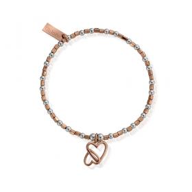 ChloBo Rose Gold and Silver Interlocking Hearts Bracelet