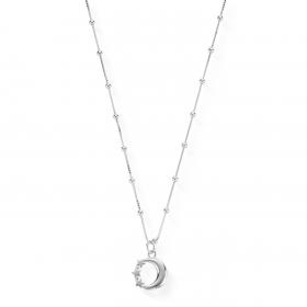 ChloBo Sterling Silver Bobble Chain Moon Necklace