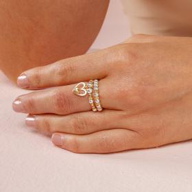 ChloBo Yellow Gold and Silver Inner Love Set of 2 Rings​