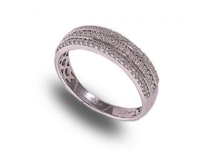 9 carat white gold diamond set band ring