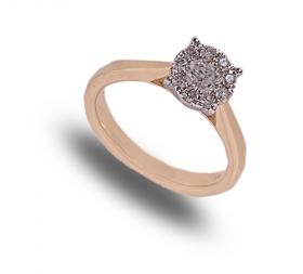 9 carat gold diamond cluster ring