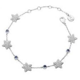 ​Tipperary Silver Plated Star and Blue Cubic Zirconia Bracelet