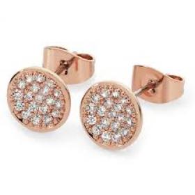 Tipperary Pave Full Moon Rose Gold Plated Earrings ​