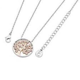 Tipperary 2 Tone Circle with Rose Gold Plated Tree Pendant