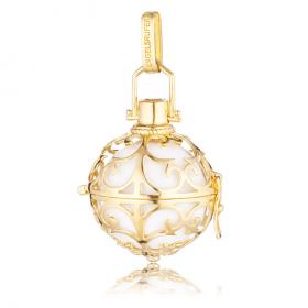 Engelsrufer Angel Whisperer Gold Plated White Soundball Pendant - (ER-01-G)