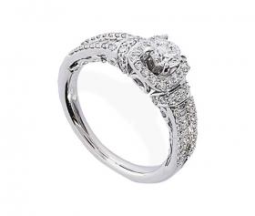 Eighteen Carat White Gold Diamond Cluster Ring