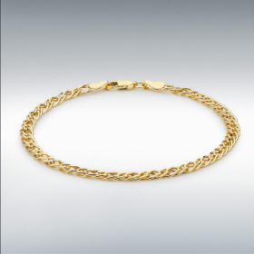 Nine Carat Yellow Gold Double Curb Bracelet