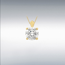 Nine Carat Yellow Gold 6.5mm Cz Chained Pendant