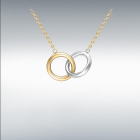 Nine Carat Two Colour Linked Rings Chain