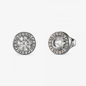 Guess Silver Tone Crystal Studs