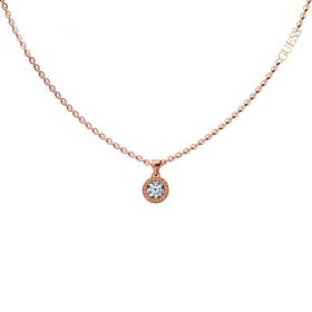 Guess Rose Gold Plated Crystal Chain Necklace