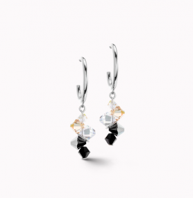 Coeur De Lion Silver and Black Crystal Earrings