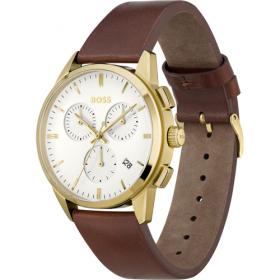 Hugo Boss Gents Chronograph Brown Leather Strap Watch