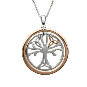 House Of Lor Sterling Silver and 9ct Rose Gold Tree of Life Pendant