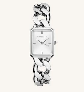 Rosefield Steel Octagon Link Bracelet Watch