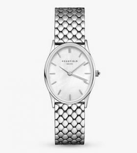 Rosefield Oval Pearl Silver Bracelet Watch