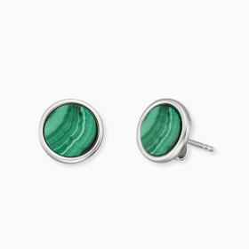 Engelsrufer Sterling Silver Malachite Stud Earrings