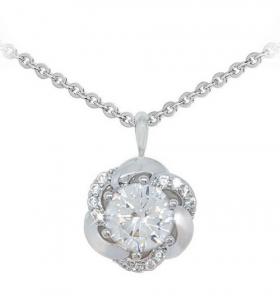 Tipperary Round Stone Pendant with Crystal Surround