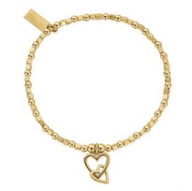 Chlobo Yellow Gold Plated InterLocking Love Heart Bracelet