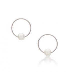 Romi Pearl Circle Earrings