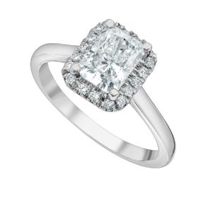 Platinum Radiant Lab Grown Diamond Ring