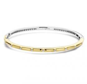 Ti Sento Yellow Gold and Cubic Zirconia Bangle