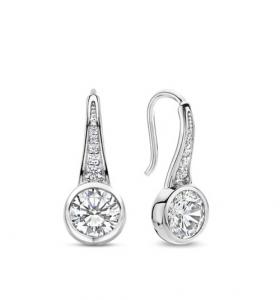 Ti Sento Silver Cz Drop Earrings