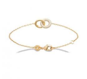 Burren Yellow Gold Circle Cz Bracelet