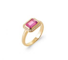 Burren Pink Ruby Cushion Ring