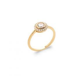 Burren Yellow Gold Cz Halo Ring