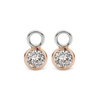 Ti Sento sterling silver rose gold plate CZ ear charms