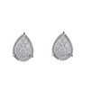 18 carat white gold pear shape diamond stud earrings