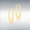 Nine Carat Yellow Gold Elongated Hoops