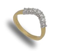 18 carat yellow and white gold shaped diamond eternity ring