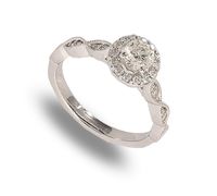 9 carat white gold diamond cluster ring