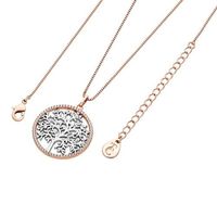 Tipperary Silver and Rose Gold Plated Cubic Zirconia Circle Pendant​