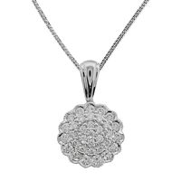 18 carat white gold pendant and chain