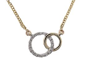 9 carat gold diamond set necklet