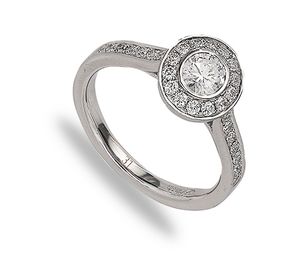 Platinum diamond cluster ring