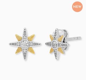 Engelsrufer Goldplated Star and Zirconia Studs