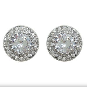 Tipperary Round Pave Surround Earrings