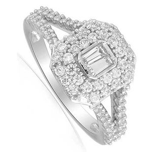 Nine Carat White Gold Diamond Cluster Ring