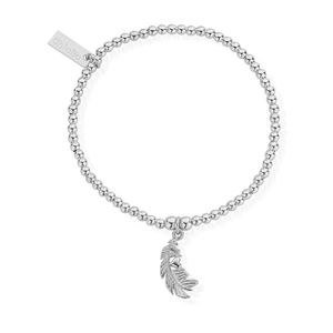 ChloBo Sterling Silver Cute Feather Charm Bracelet