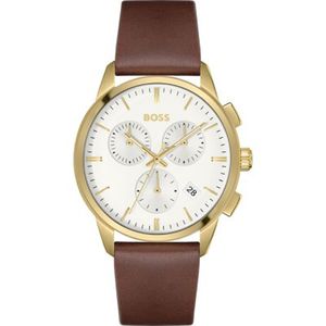 Hugo Boss Gents Chronograph Brown Leather Strap Watch