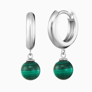 Engelsrufer Sterling Silver Hoops with Malachite