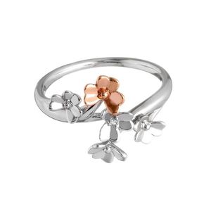 House of Lor 9ct Two Toned Diamond Set Shamrock Ring