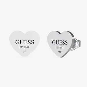 Guess Silver Tone Heart Studs