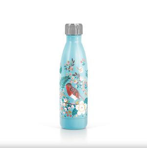 Birdy metal water bottle with Robin