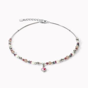Coeur De Lion Pink Square Pendant Necklace