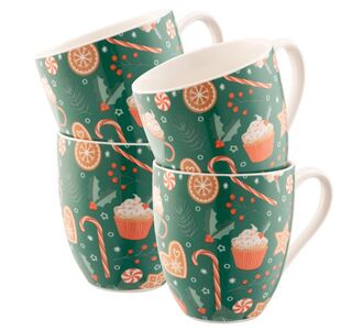 Christmas CupCake Set of 4 Mugs